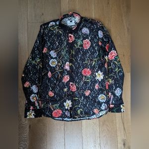 Topman lace floral shirt